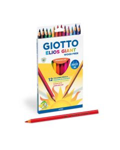 Creioane colorate, cutie carton, 12 culori/cutie, GIOTTO Elios Giant