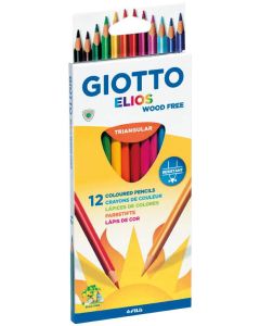 Creioane colorate, cutie carton, 12 culori/cutie, GIOTTO Elios