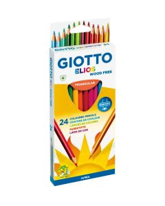 Creioane colorate, cutie carton, 24 culori/cutie, GIOTTO Elios