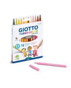 Carioca, nuante tonurile pielii, 12 culori/cutie, GIOTTO Turbo Maxi
