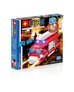 Jucarie Stax - Set constructie cu lumini si sunete - Masina de pompieri (varianta mare)