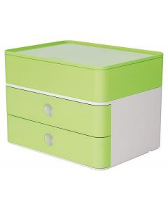 Suport cu 2 sertare + cutie ustensile HAN Allison Smart Box Plus - verde lime