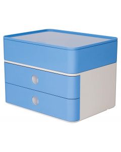 Suport cu 2 sertare + cutie ustensile HAN Allison Smart Box Plus - bleu sky
