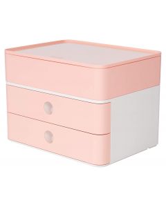 Suport cu 2 sertare + cutie ustensile HAN Allison Smart Box Plus - roz flamingo