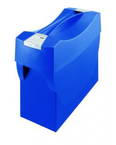 Suport plastic pentru 20 dosare suspendabile, cu capac, HAN Swing Plus - albastru