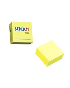 Cub notes autoadeziv 76 x 76 mm, 400 file, Stick"n - galben neon