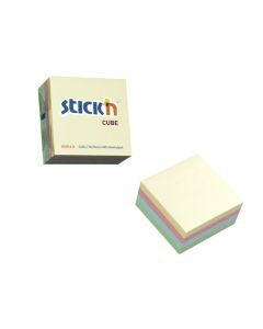 Cub notes autoadeziv 76 x 76 mm, 400 file, Stick"n - 4 culori pastel