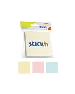 Notes autoadeziv 76 x  76 mm, 3 x 50 file/set, Stick"n - 3 culori pastel