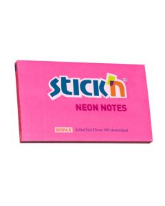 Notes autoadeziv 76 x 127 mm, 100 file, Stick"n - roz neon