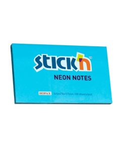 Notes autoadeziv 76 x 127 mm, 100 file, Stick"n - albastru neon