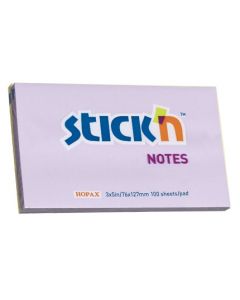 Notes autoadeziv 76 x 127 mm, 100 file, Stick"n - lila pastel