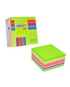 Cub notes autoadeziv 76 x 76 mm, 400 file, Stick"n - neon/pastel asortate