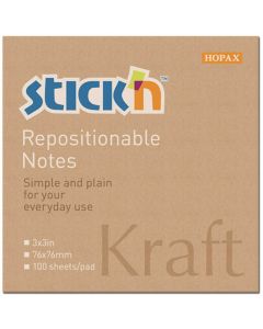Notes autoadeziv 76 x  76 mm, 100 file, Stick"n - kraft