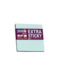 Notes autoadeziv extra-sticky 76 x  76mm, 90 file, Stick"n - albastru pastel