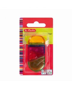 ASCUTITOARE+RADIERA PLASTIC OVALA 2 IN 1 DIVERSE CULORI/BLISTER