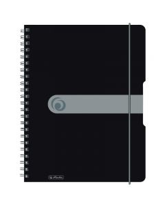 CAIET A4 80F SPIRALA ELASTIC PERFORAT EOTG COPERTA PP NEGRU OPAC