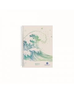 CAIET A5 70F SPIRALA PATRATELE MOTIV WAVE GREENLINE