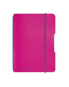 CAIET MY.BOOK FLEX A6 40F 80GR PATRATELE COPERTA PP, FUCSIA CU ELASTIC VIOLET