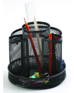 Organizer metalic Mesh, de birou, rotativ, Q-Connect - negru