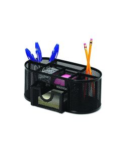 Organizer metalic Mesh, de birou, 8 compartimente, Q-Connect - negru