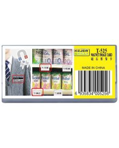 Ecuson dreptunghiular din plastic, pentru nume, magnetic, 70 x 35mm, KEJEA - transparent