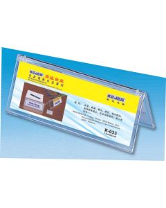 Display nume pentru birou, din plastic, forma A,  72 x 200mm, KEJEA - transparent
