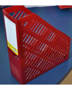 Suport vertical plastic pentru cataloage,  75mm, KEJEA - rosu