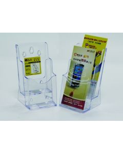 Display plastic pentru brosuri, de birou/perete, 2 x 1/3A4, KEJEA - transparent