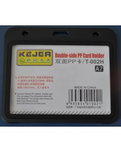 Suport PP dubla fata, pentru carduri, 105 x  74mm, orizontal, 5 buc/set, KEJEA - negru