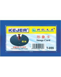 Ecuson dreptunghiular din plastic, pentru nume, 65 x 32mm, KEJEA - transparent