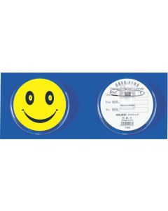 Ecuson plastic KEJEA - Smile, forma rotunda , cu ac si clips, D55mm