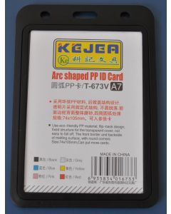 Suport PP tip arc, pentru carduri,  74 x 105mm, orizontal, 5 buc/set, KEJEA - negru