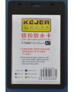 Suport PP water proof snap type, pentru carduri,  74 x 105mm, orizontal, 5 buc/set, KEJEA - negru