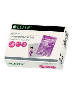 Folie laminare LEITZ, la cald, 65x95 mm, 125 mic, 100 buc/set