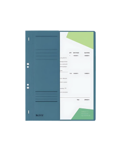 Dosar cu sina Leitz 1/2, carton, A4, cu capse, 170 coli, albastru