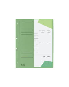 Dosar cu sina Leitz 1/2, carton, A4, cu capse, 170 coli, verde