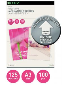 Folie laminare LEITZ UDT, la cald, A3, 125 mic, 100 buc/set