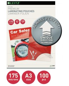 Folie laminare LEITZ UDT, la cald, A3, 175 mic, 100 buc/set