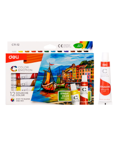TEMPERA 12 CULORI 12ML DELI