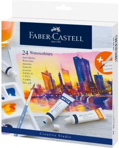 TEMPERA ACUARELE 24 CULORI 9ML + PALETA FABER-CASTELL