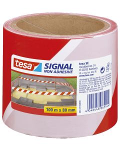 BANDA NON ADEZIVA AVERTIZARE ROSU/ALB 100M 80MM TESA