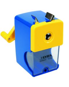 Ascutitoare mecanica, plastic, LYRA - albastru/galben