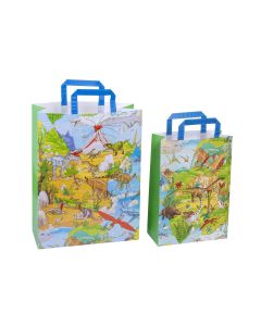 Punga de cadou copii din hartie cu lumea dinozaurilor (Large, 90g)