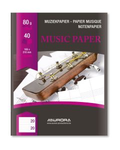 Caiet muzica, A5, 20 file - 80g/mp, AURORA Raphael - dictando/7 portative