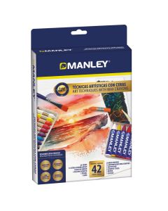Set creativ Manley, contine 24 creioane cerate/12 diluabile in apa