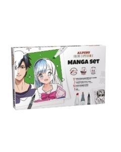 Set ALPINO Manga, contine 12x markere sketch, 2x liner pigment, 12 planse