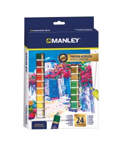 Set tempera acrilica Manley, 12 ml - 24 culori/set