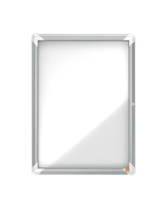 Avizier NOBO Premium Plus, interior, otel emailat, 4x A4, cu usa si cheie, magnetic, alb