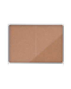 Avizier NOBO Premium Plus, interior, pluta, 18X A4, geam glisant si cheie, natur