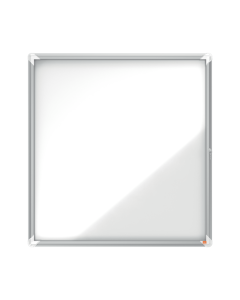 Avizier NOBO Premium Plus, exterior, otel emailat, 12x A4, cu usa si cheie, magnetic, alb